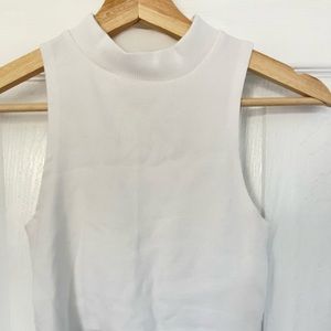 White turtleneck crop top